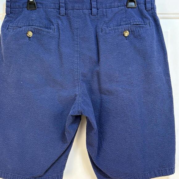 J.Crew Shorts Mens 32x10.5 Seersucker Chino Navy Blue Summer Casual Cotton - Picture 8 of 9
